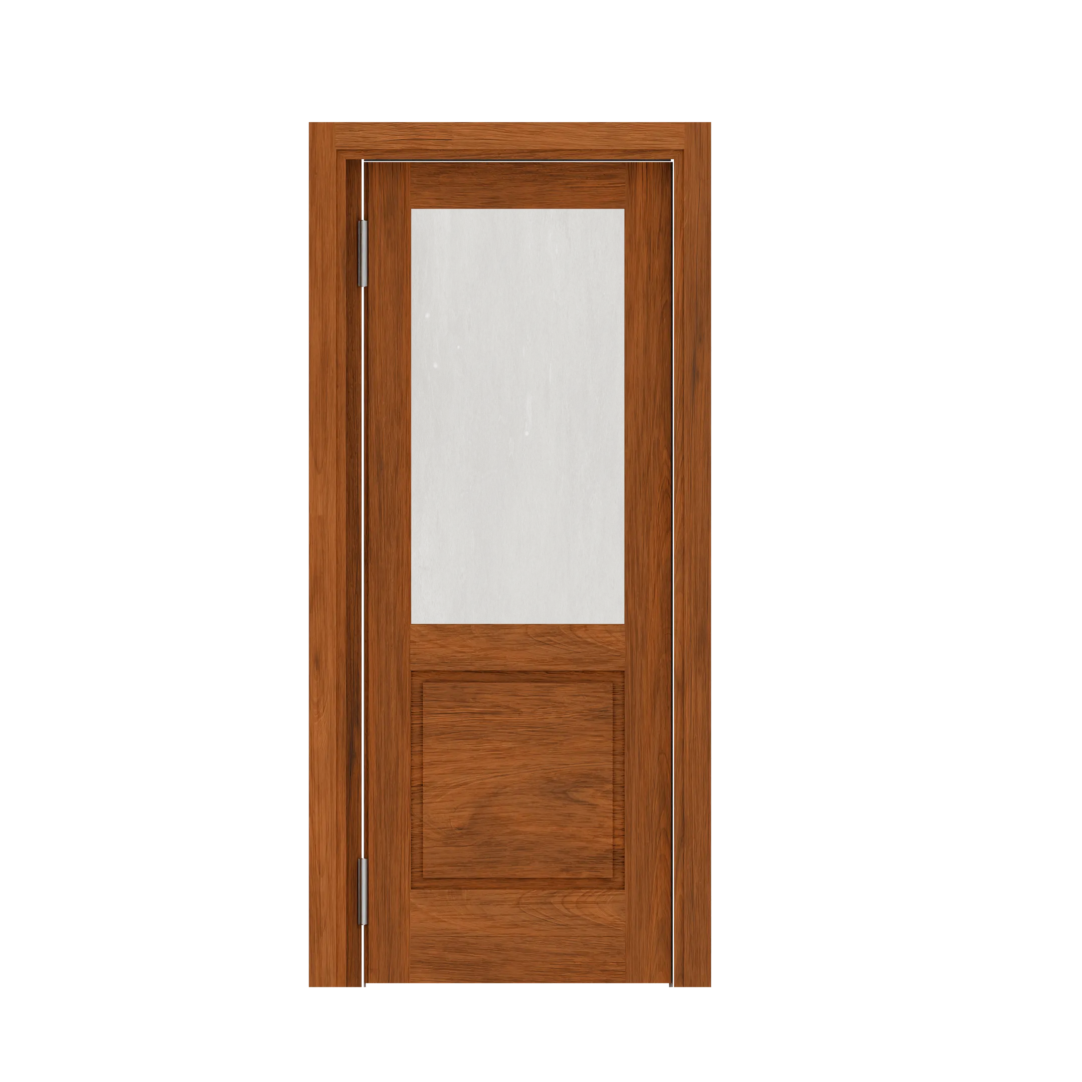 Porte d'entrée vitrée design en bois massif réalisée par Projetti, expert en menuiserie bois Côte d'Ivoire.